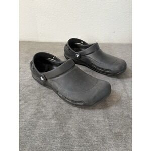 Crocs‎ Bistro Slip Resistant Clogs Mens 8 Womens 10 Black Rubber Slip On Shoes